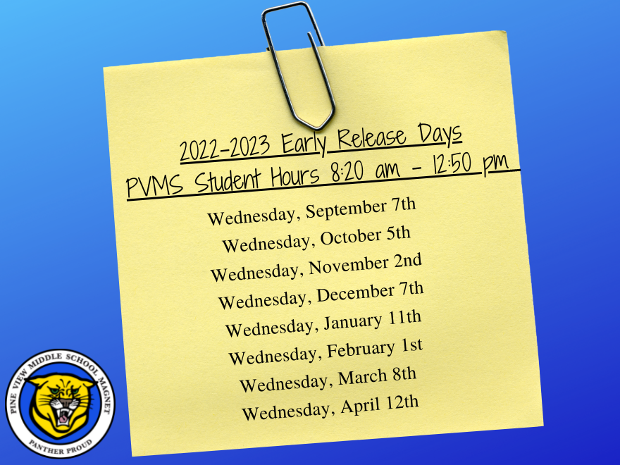 2022-2023 Early Release Days